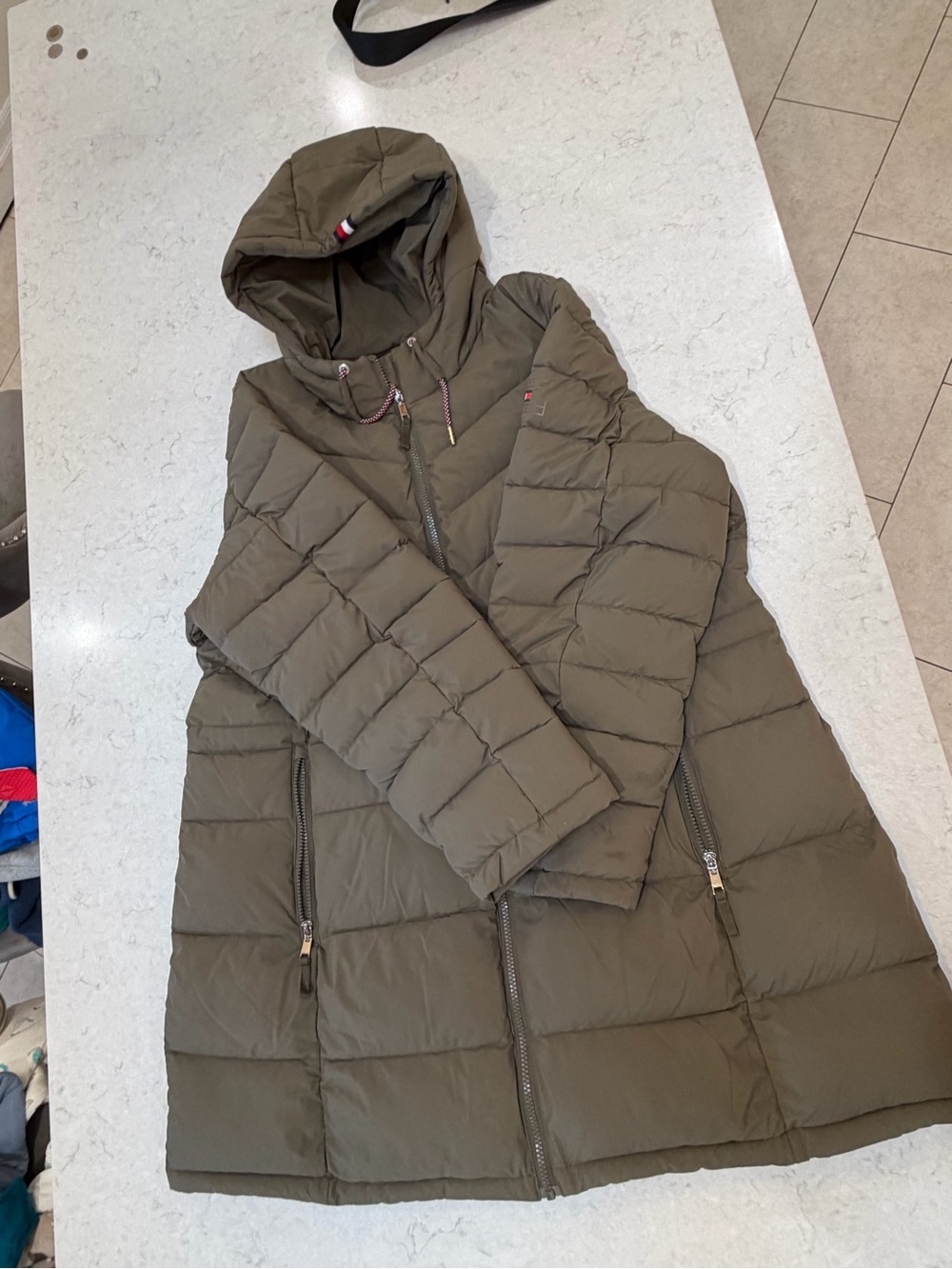 Tommy Hilfiger THFLEX Hooded Puffer Jacket Olive 2XL